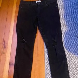 Black Skinny Ripped Knee Loft Jeans